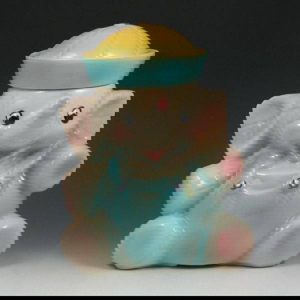 American Bisque Sailor Elephant Cookie Jar Exc. Nov 14, 2010