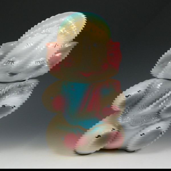 American Bisque Bonnet Elephant Cookie Jar - Exc.: American Bisque elephant in bonnet cookie jar. Unmarked. Excellent condition. 11 1/4" tall.