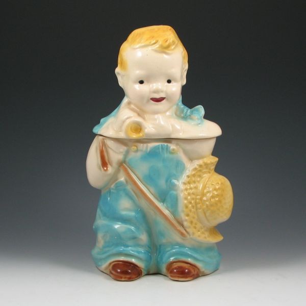 Brush Little Boy Blue (Tall) Cookie Jar: Brush little boy blue (tall) cookie jar. Marked K24 Brush USA. Hairline to lid. 11 3/4" tall.