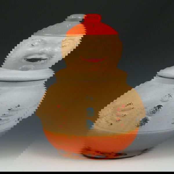 American Bisque Brownie Cookie Jar: American Bisque brownie cookie jar. Unmarked. Both the lid and base have a large chip. 12 1/2" tall.