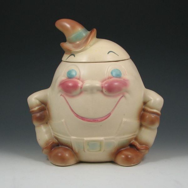 Brush Humpty Dumpty Cookie Jar - Excellent: Brush Humpty Dumpty cookie jar. Marked W-29 Brush USA. Excellent condition. 10 3/4" tall.