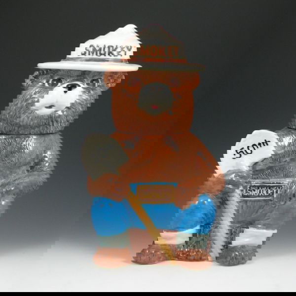 Smokey The Bear 50th Anniversary Cookie Jar - Mint: Treasure Craft Smokey the Bear 50th Anniversary cookie jar, designed by Don Winton. Marked Treasure Craft and numbered 112/250. 13 3/4" tall.