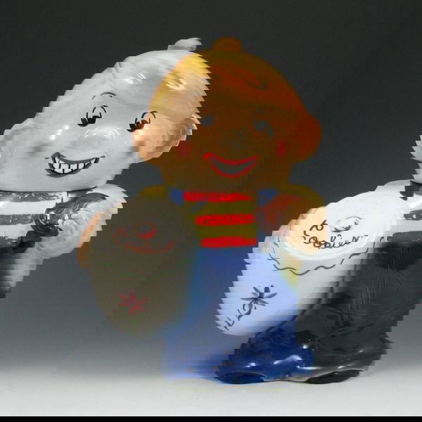 Starnes Billy Cookie Jar: Starnes of California Billy cookie jar. Unmarked. Bruise to one of Billy's shoulders. 12" tall.