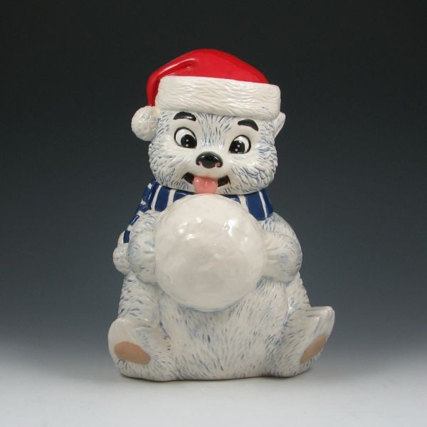 Don Winton Snowball Bear Cookie Jar - Mint: Don Winton snowball bear cookie jar. Marked Don Winton Designs Corona del Mar, Ca. USA 1996 Artists proof No. 2/12 and signed Don Winton. Mint. 11 1/4" tall.