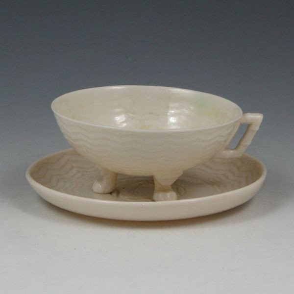Belleek Chinese Cup & Saucer - 1st & 2nd Black