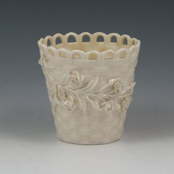 Belleek Pierced Floral Spill Vase - 3rd Black
