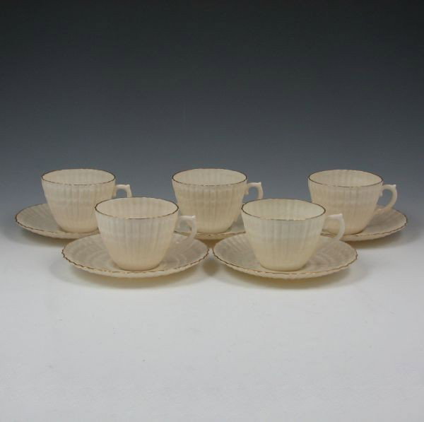 Belleek Limpet Cups & Saucers (5) - 3rd Black
