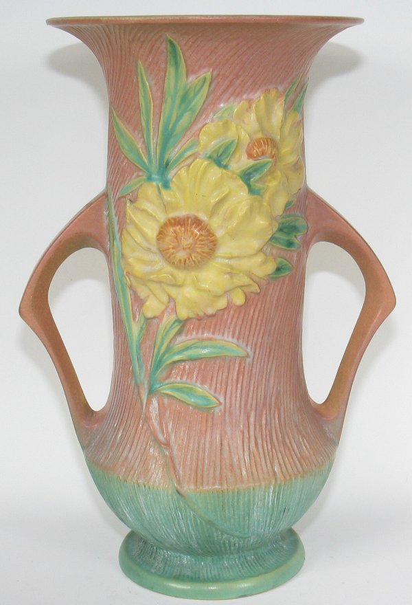 Roseville Peony 14" Floor Vase