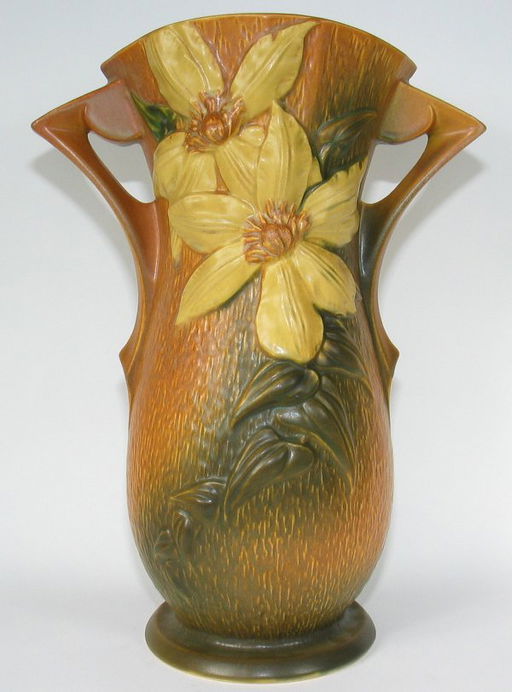 45 Roseville Clematis 15 Floor Vase Mint May 22 2004