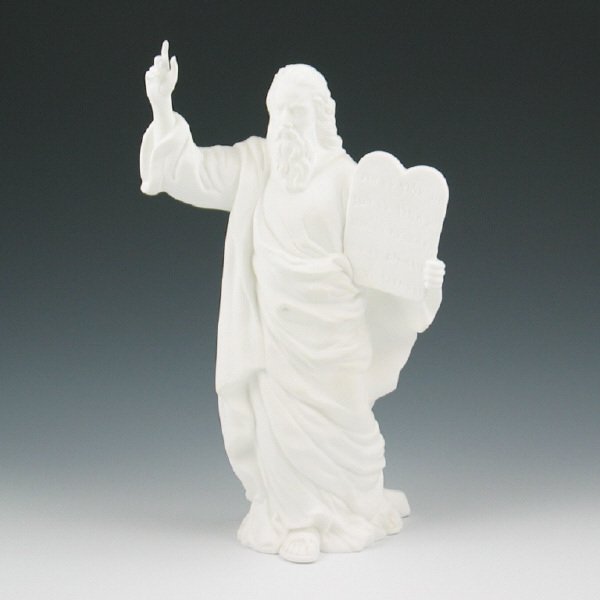 Lenox Stories of the Bible Collection Moses Figure: Lenox fine bone china figurine from the Stories of the Bible Collection titled, "Moses." Appropriately marked. Mint. Includes original box. 9 1/8" tall.