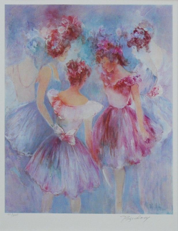 Backstage by Hilda Rindom - Lithograph on Paper - Dance: "Backstage" by Hilda Rindom - Lithograph on Paper - Dance & Ballet. This Lithograph on Paper measures approx. 22H x 16.5W Inches as shown. This item has been certified authentic and ships with a Certi