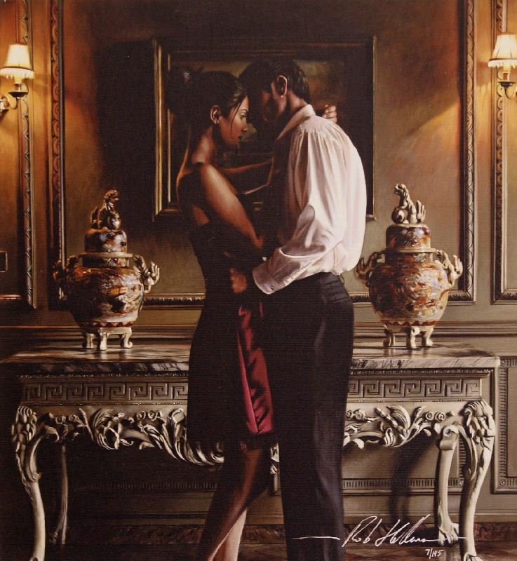 Only Us by Rob Hefferan - Giclee on Canvas - Love and: "Only Us" by Rob Hefferan - Giclee on Canvas - Love and Romance. This Giclee on Canvas measures approx. 22H x 20.5W Inches as shown. This item has been certified authentic and ships with a Certificate