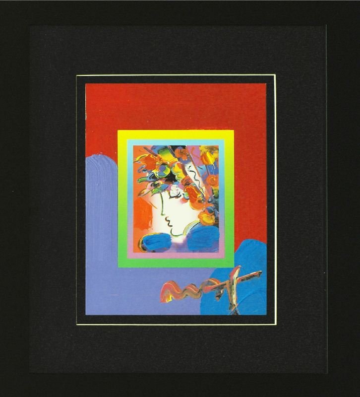 Blushing Beauty by Peter Max - Original Mixed Media -: "Blushing Beauty" by Peter Max - Original Mixed Media - Pop Art. This Original Mixed Media measures approx. 22H x 24W Inches as shown. This item has been certified authentic and ships with a Certifica