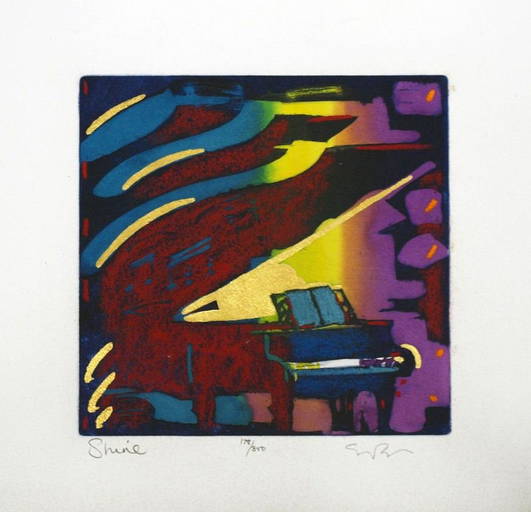 Shine By Simon Bull Etching Musical Themes (10h X