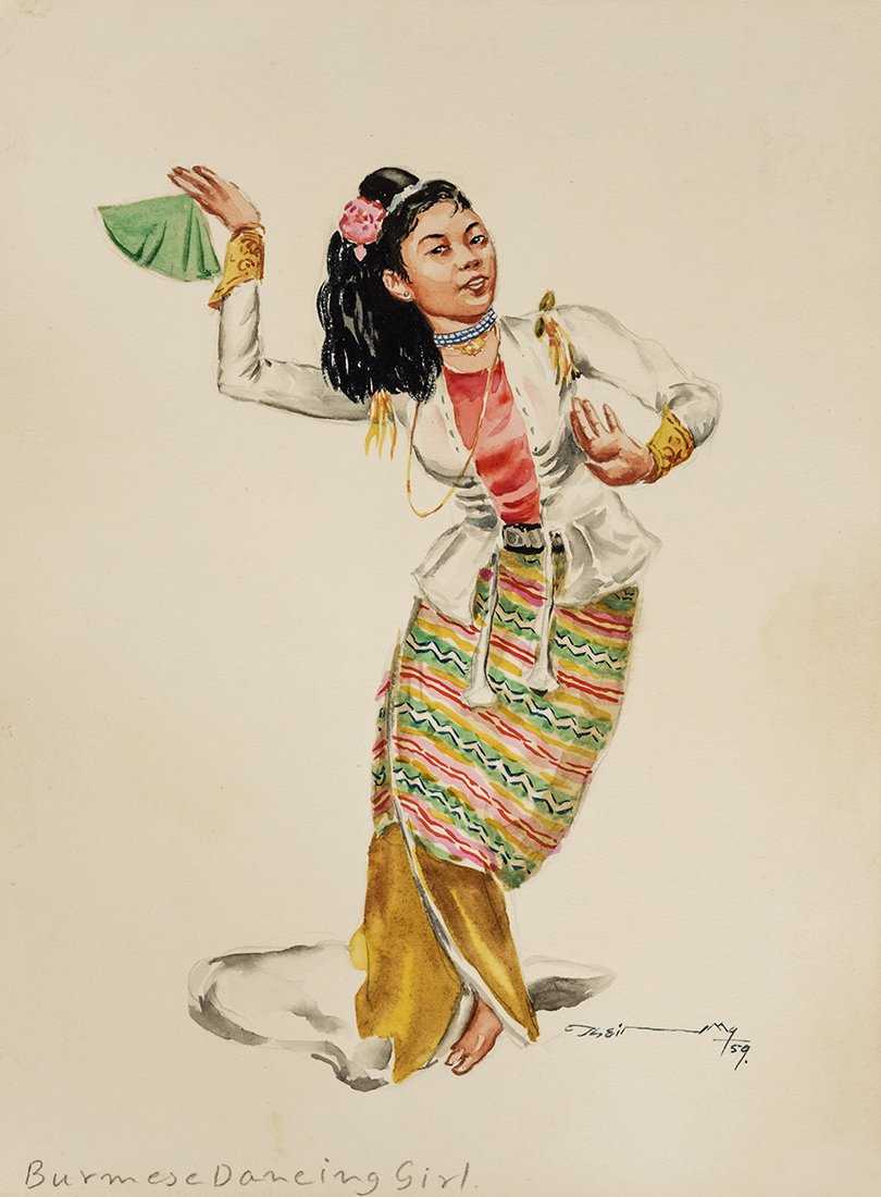 U Thein Han (1910-1986) Burmese Dancing Girl, 1959 (1 of 4)