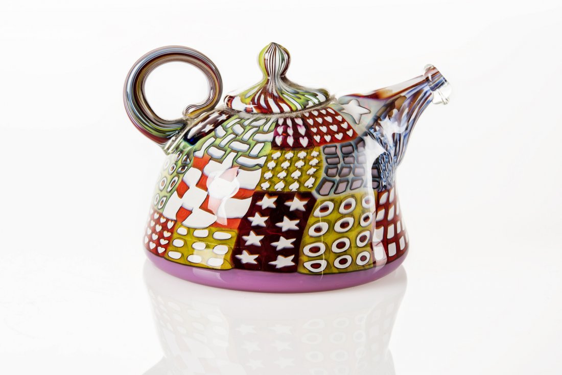 Richard Marquis (b.1945) Murrine Patchwork Teapot (1 of 9)