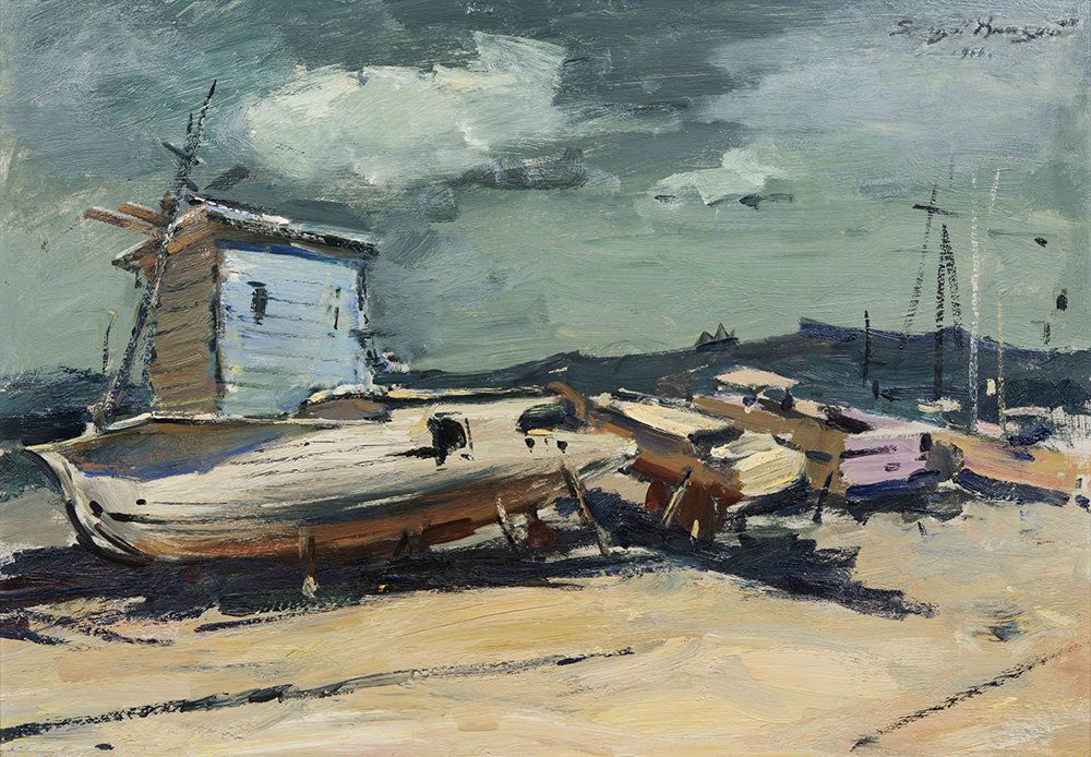 Sergei Bongart (1918-1985) Shoreline with boats (1 of 10)