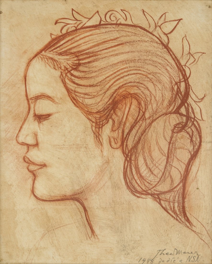 Theo Meier (Indonesian 1908-1982) Drawing of Made Pigi (1 of 8)