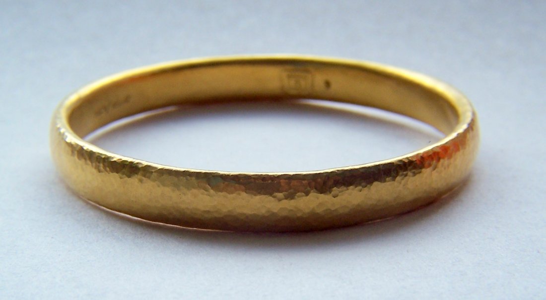 Gurhan Constellation Wide 24k Gold Bangle bracelet: measures 7 7/8" inside diameter by 3/8" wide, weights 35.4 grams, marked Gurhan BX372 / 0.990, in great condition