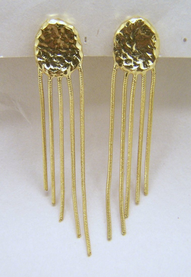 Boucles D'oreilles Vintage Clip PARIS CECILE JEANNE - Rose - Signées - Style Moderniste - Occasion