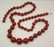 rare vintage graguated lucite red beads necklace