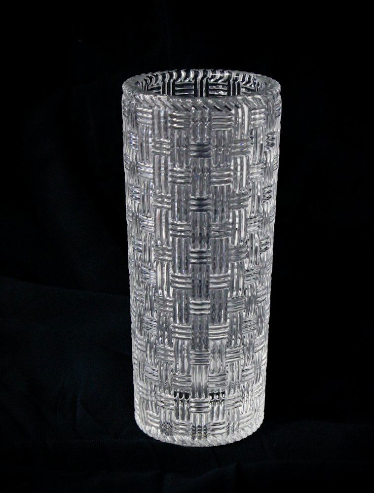 Tiffany & Co. Crystal Woven Cylinder Vase Tiffany