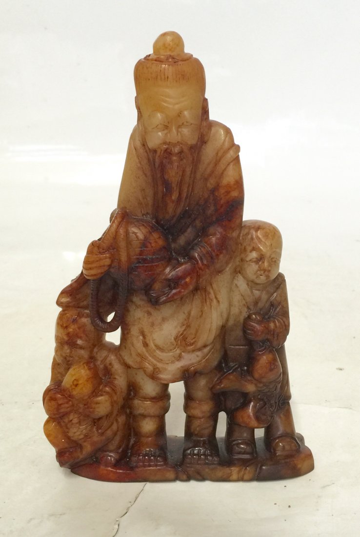 Old jade carving of a fisherman. Ming thru Qing Period. (1 of 5)