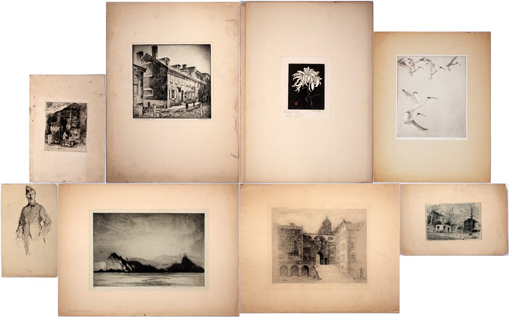 Group of American Early 20th C. Etchings & Prints (1 of 9)