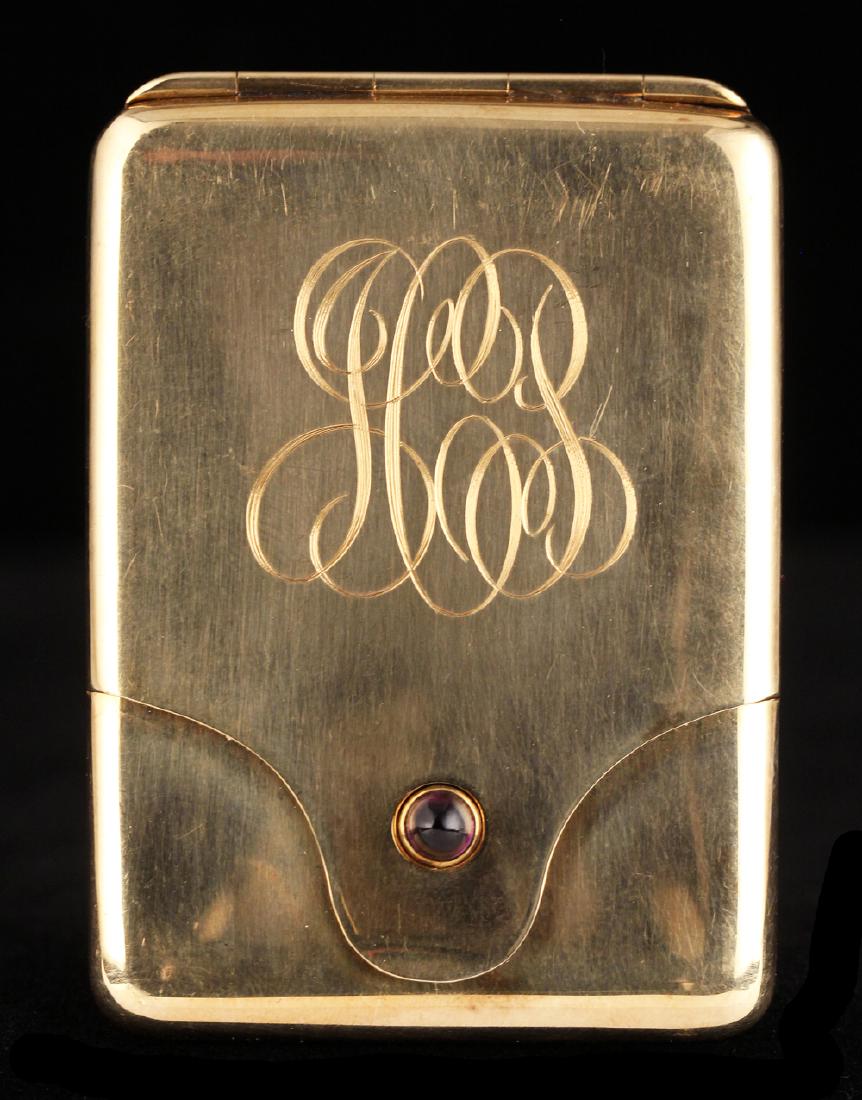 American 14K Gold Match Safe Vesta Jeweled Thumbpiece (1 of 4)