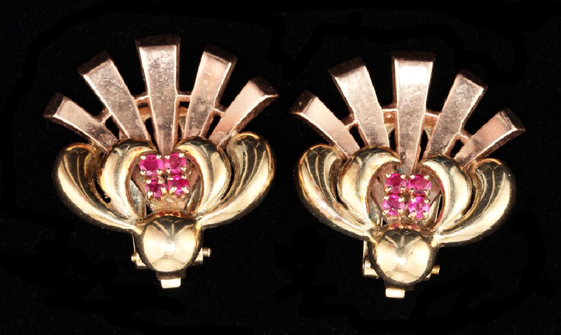 Pair of M.C. Mossalone 14K Two-Tone Gold Earrings (1 of 3)