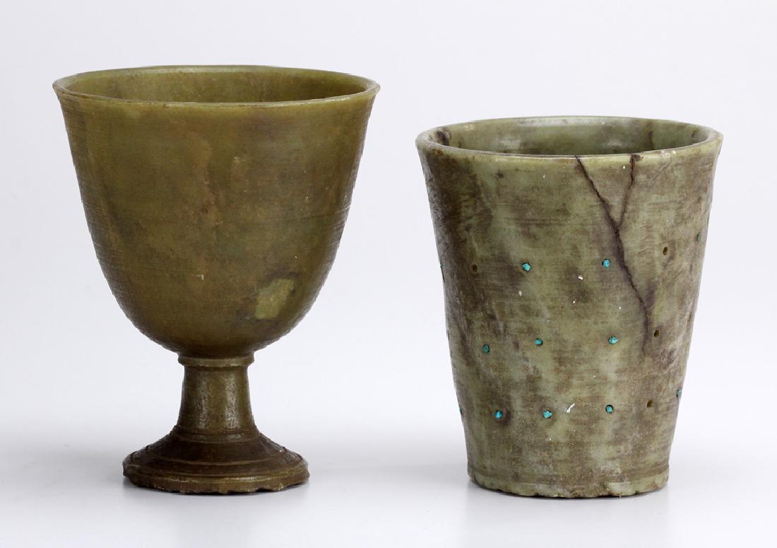 Two Indian 19th C. Soapstone Goblets D4SD2 (1 of 9)