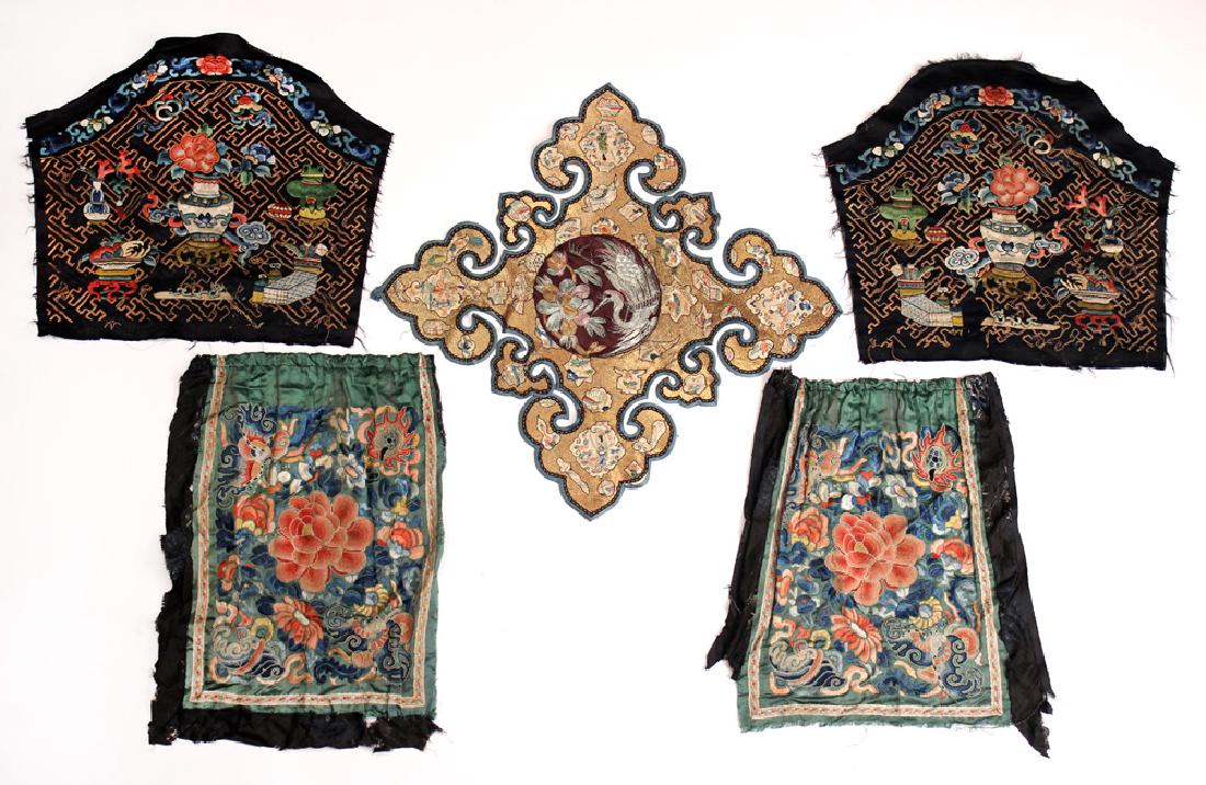 Five Chinese Qing Dynasty Textile Items (1 of 19)