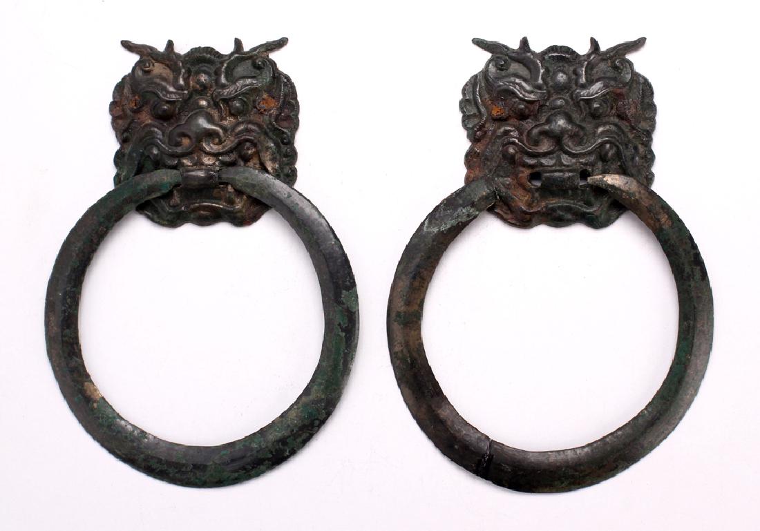 Chinese Warring States Period Bronze Foo Dog Pulls (1 of 10)