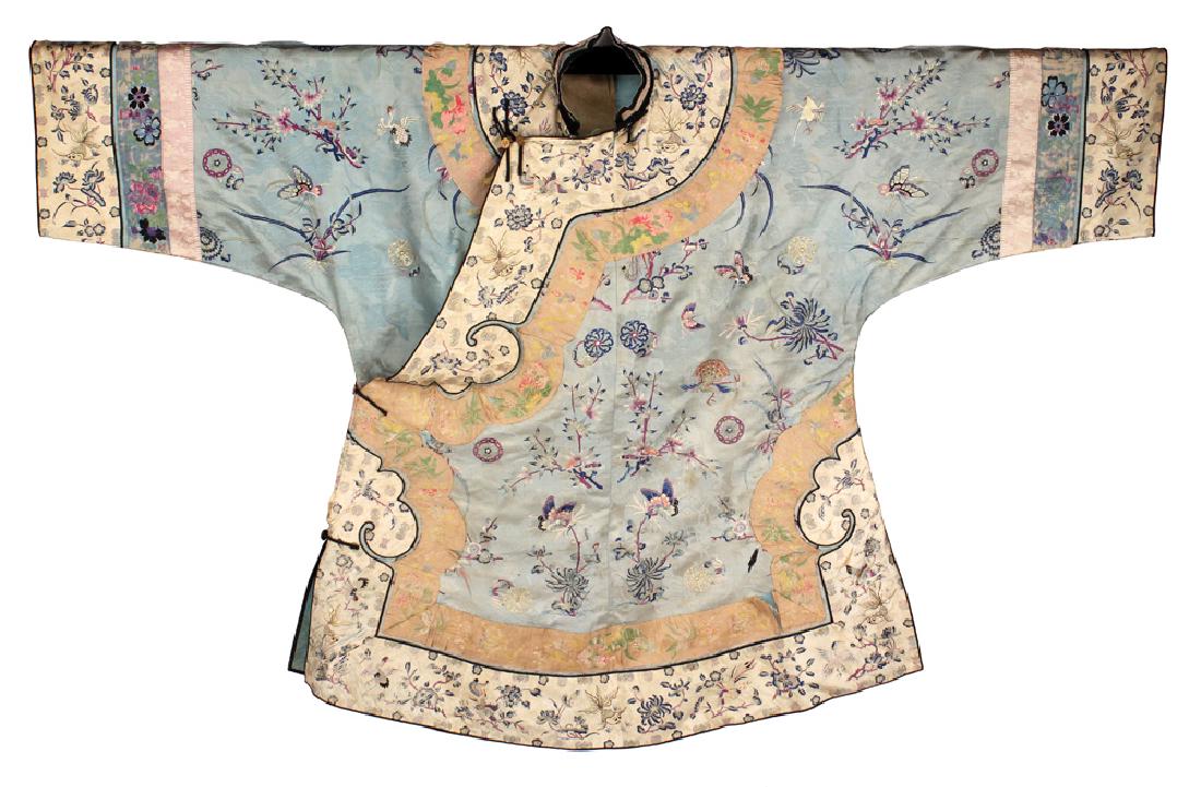 Chinese 19th C. Qing Dynasty Silk Robe (1 of 16)