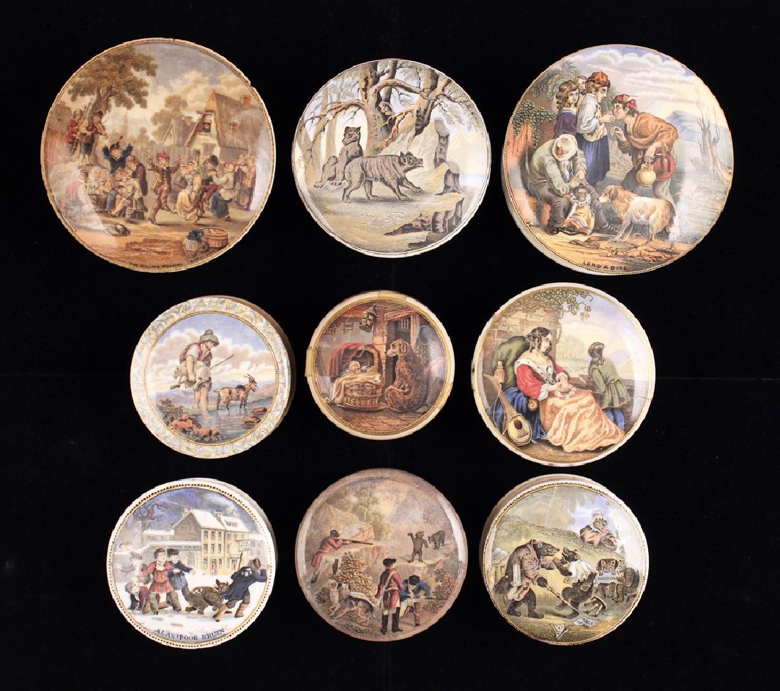 Nine English Prattware Porcelain Boxes (1 of 15)