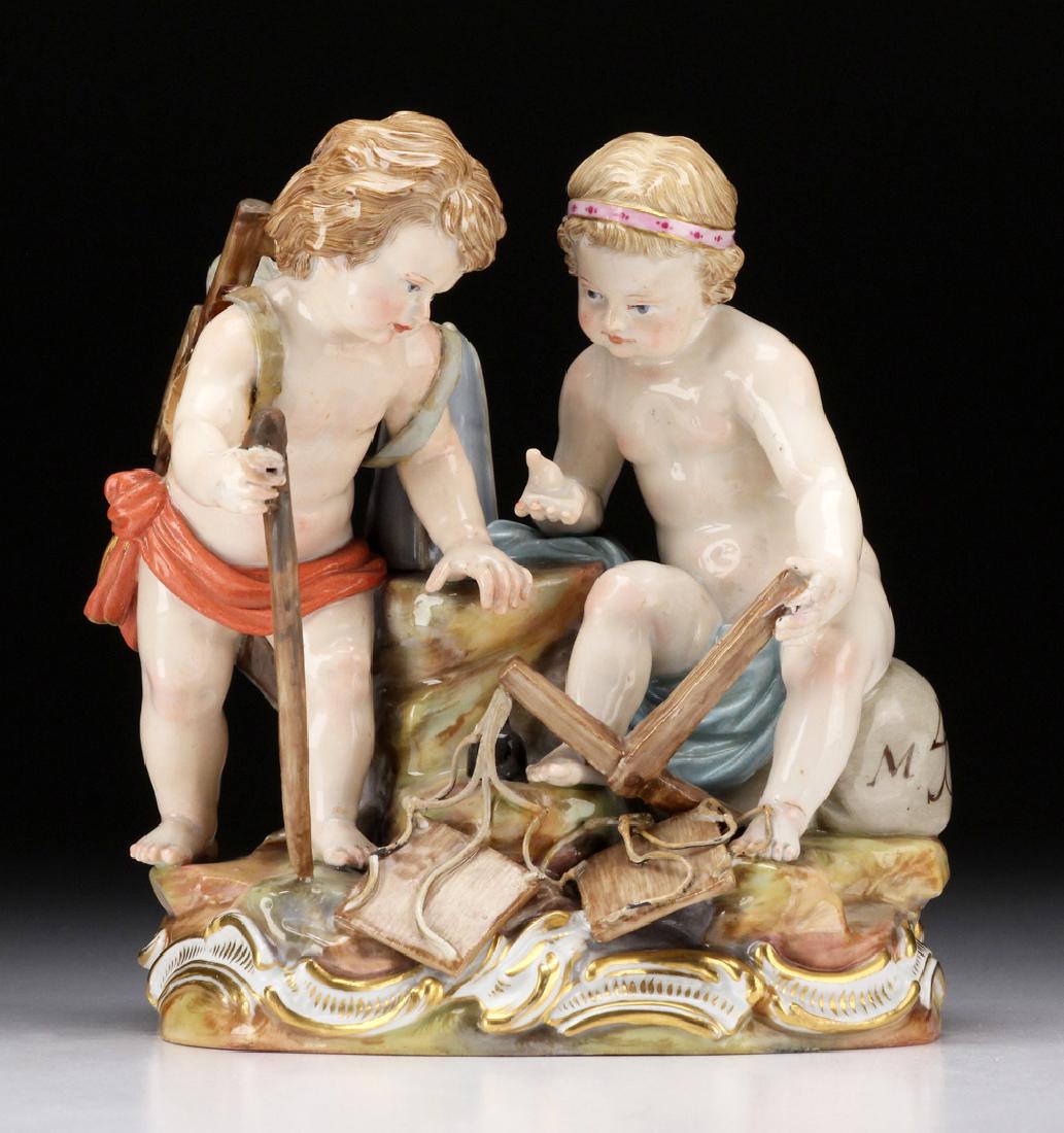 German 19th C. Meissen Porcelain Figural Group. (1 of 10)