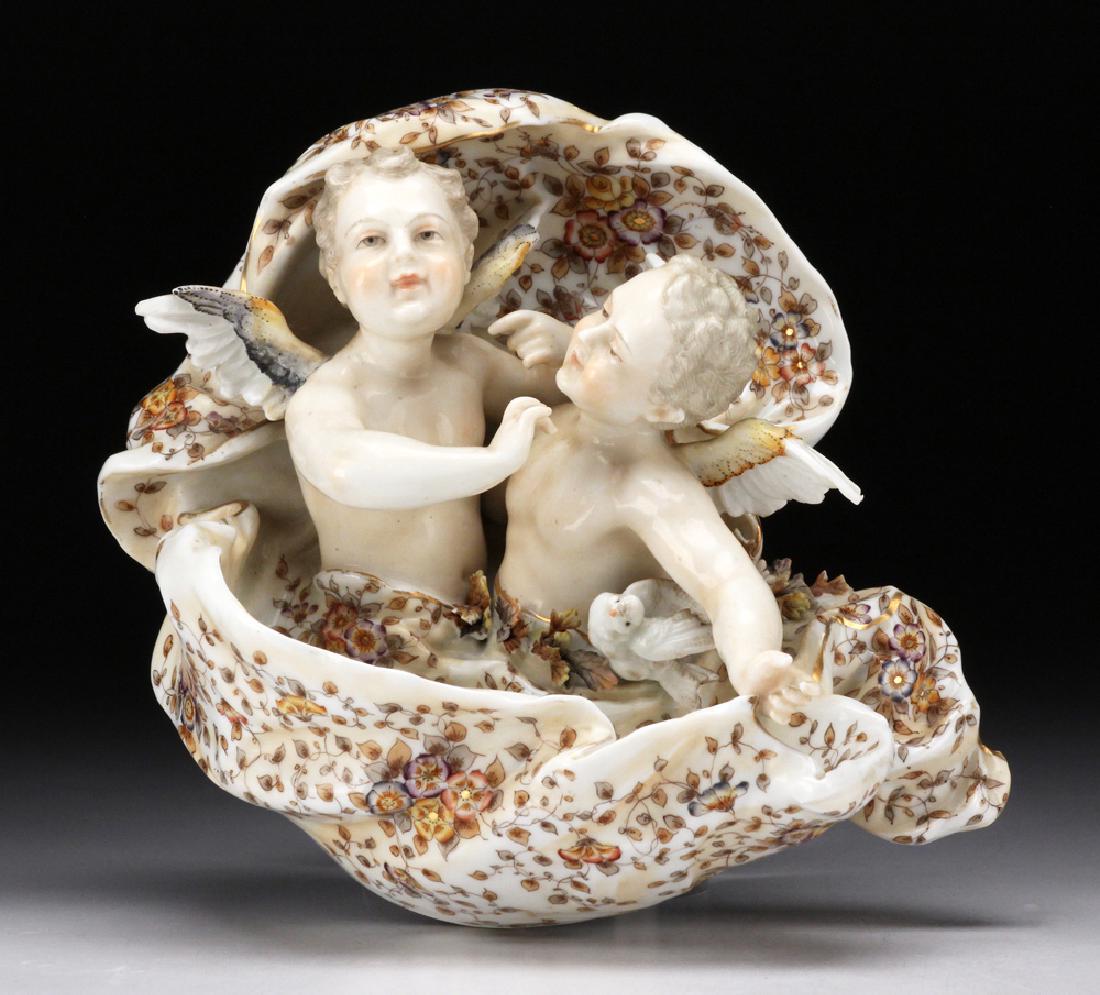 German 18th C. Porcelain Figural Wall Pocket (1 of 7)