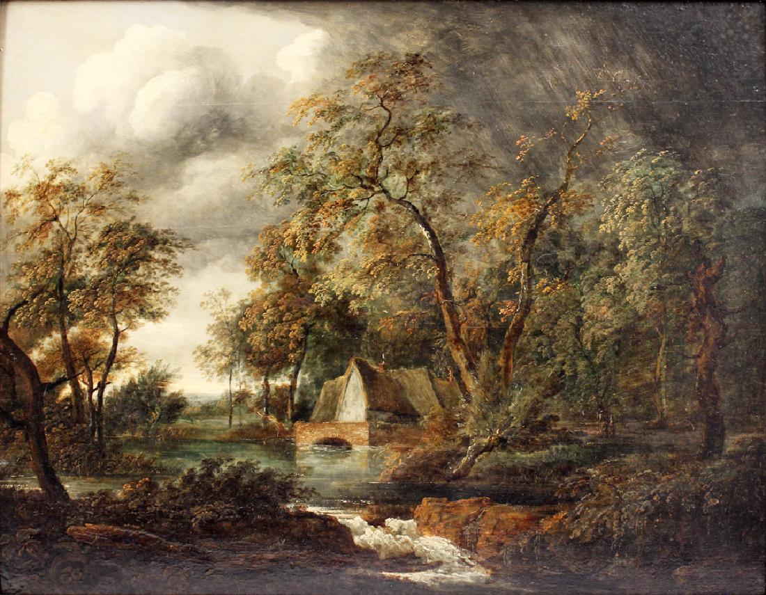 English 18th C. Landscape Oil on Wood Panel (1 of 5)