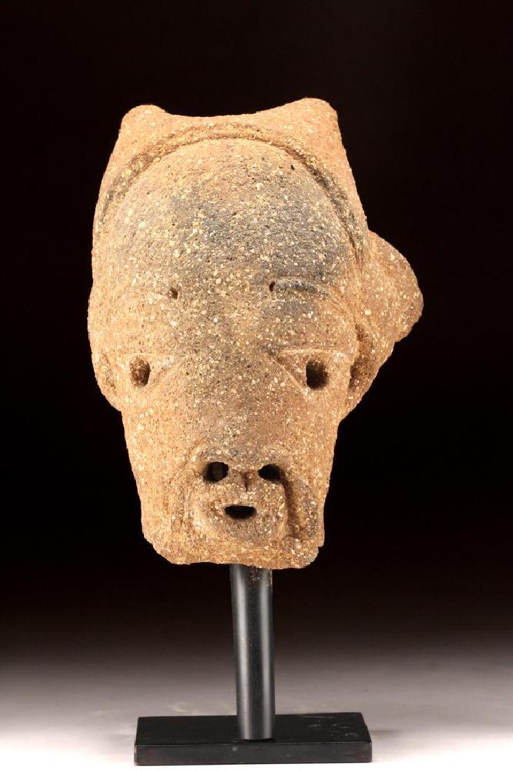 Ancient Nigerian Nok Terracotta Head Circa 500 BC-: With Thermoluminescence test documents. Nok Terracotta bust on a museum metal stand. Shipping weight: 6 lbs.