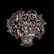 Jeweled Inset Floral Basket Brooch - 2