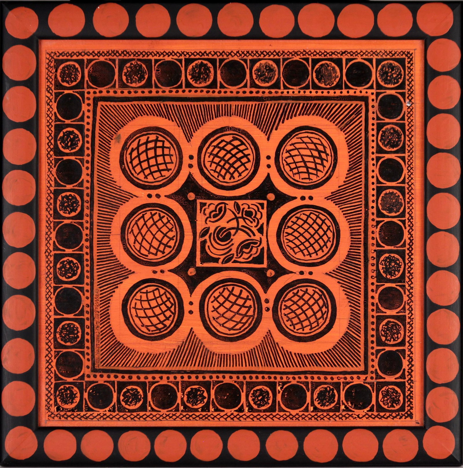 Cressida Bell (British 20th C.) Enameled Wood Plaque (1 of 3)