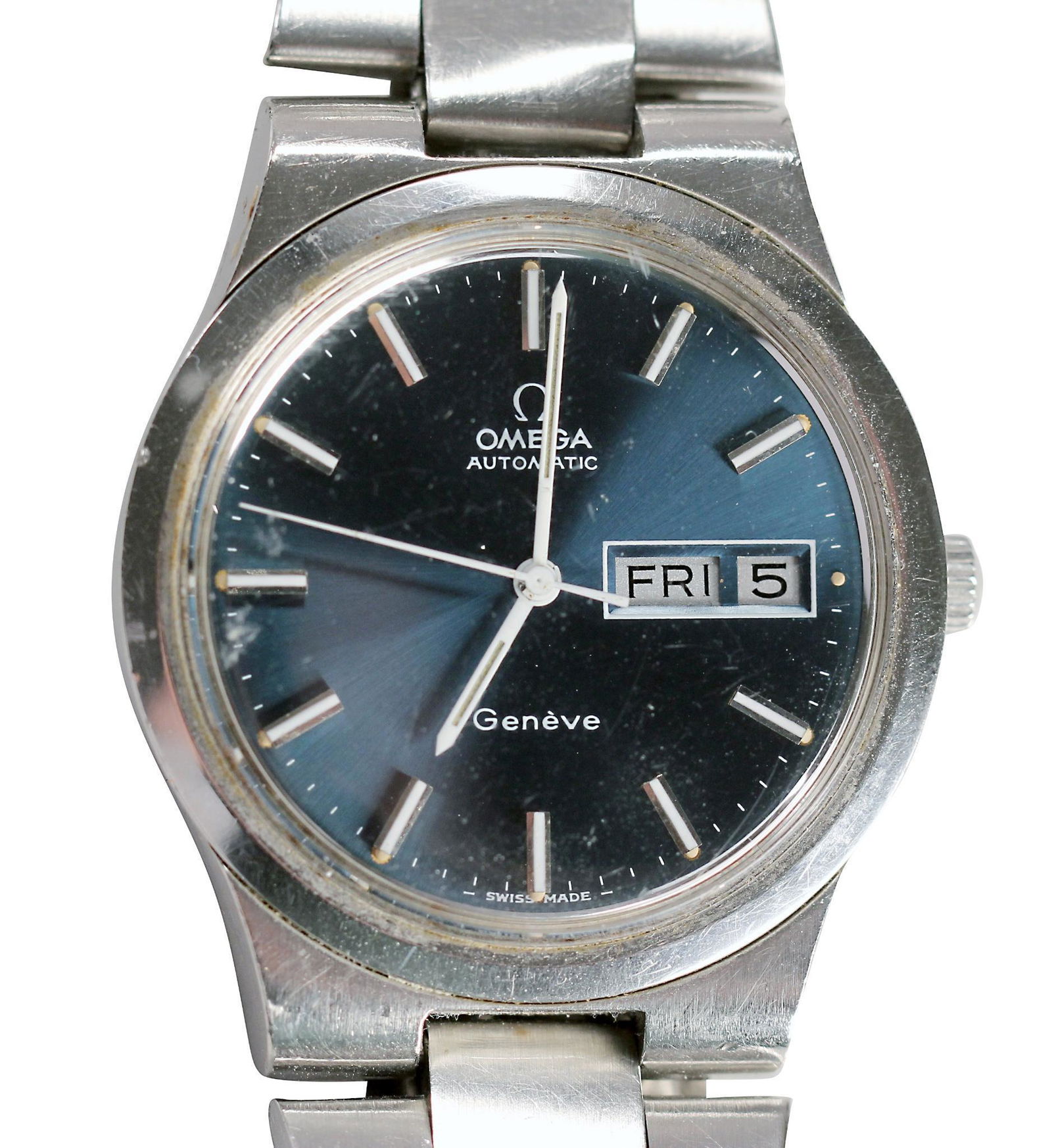 Vintage Omega Geneve Automatic Blue Dial Stainless (1 of 5)