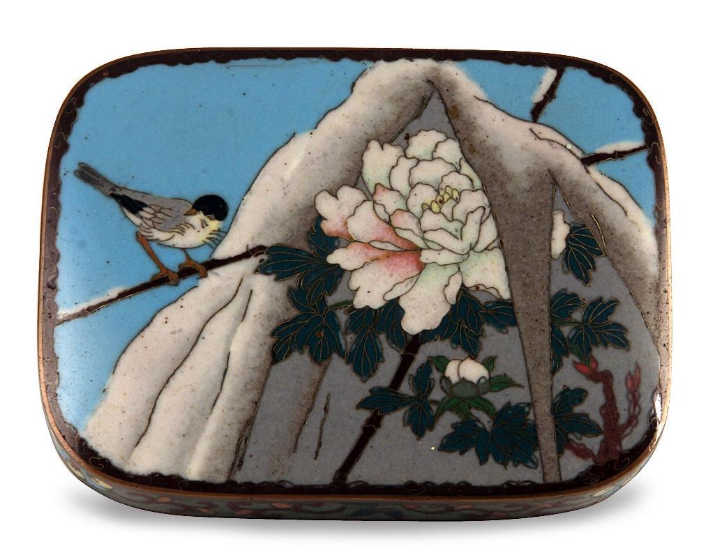 Japanese Meiji Period Cloisonne Lidded Box (1 of 7)