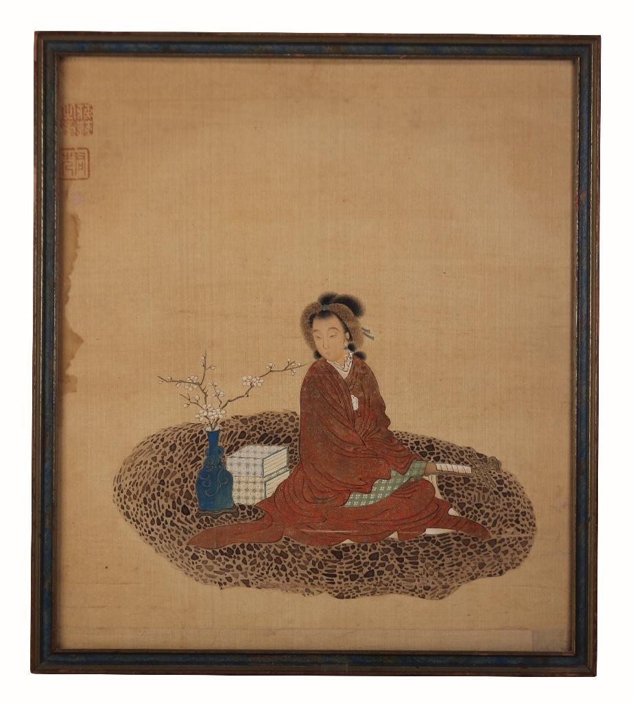 Jiang Lian (Chinese 1796-1840) Ink & Color on Silk (1 of 3)