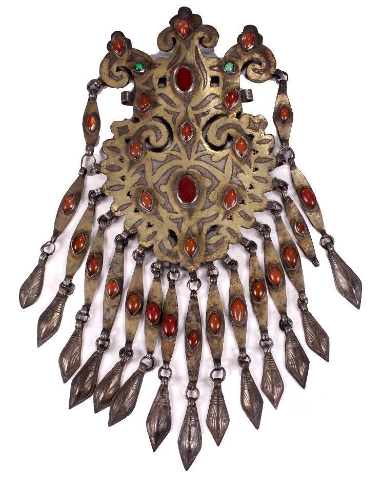 Turkmen Silvered Metal Pectoral Pendant (1 of 4)