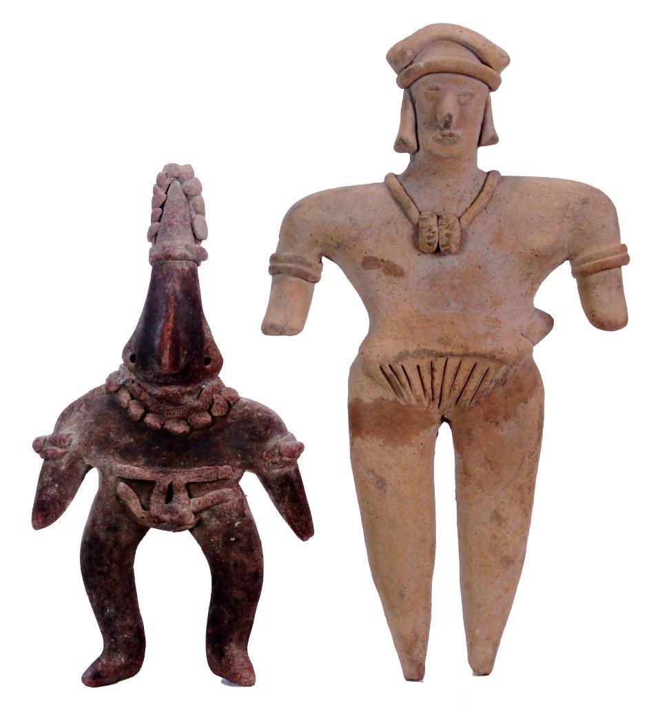 Two Pre-Columbian Colima Ceramic Standing Figures (1 of 7)
