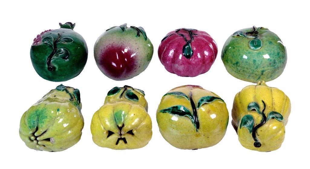 Eight Chinese 20th C. Glazed Terracotta Fruits (1 of 6)