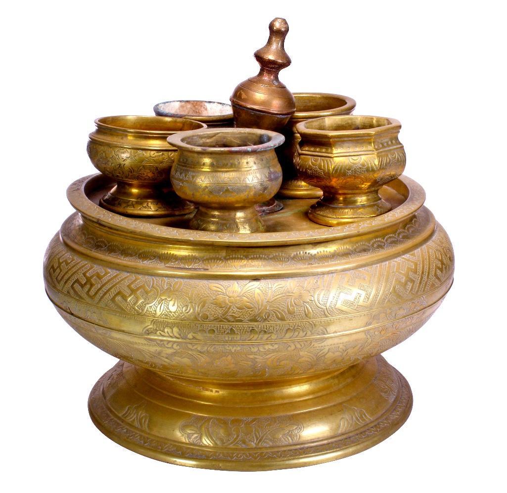 Southeast Asian 19 C. Bronze-cast Copper Betel Nut Set (1 of 12)