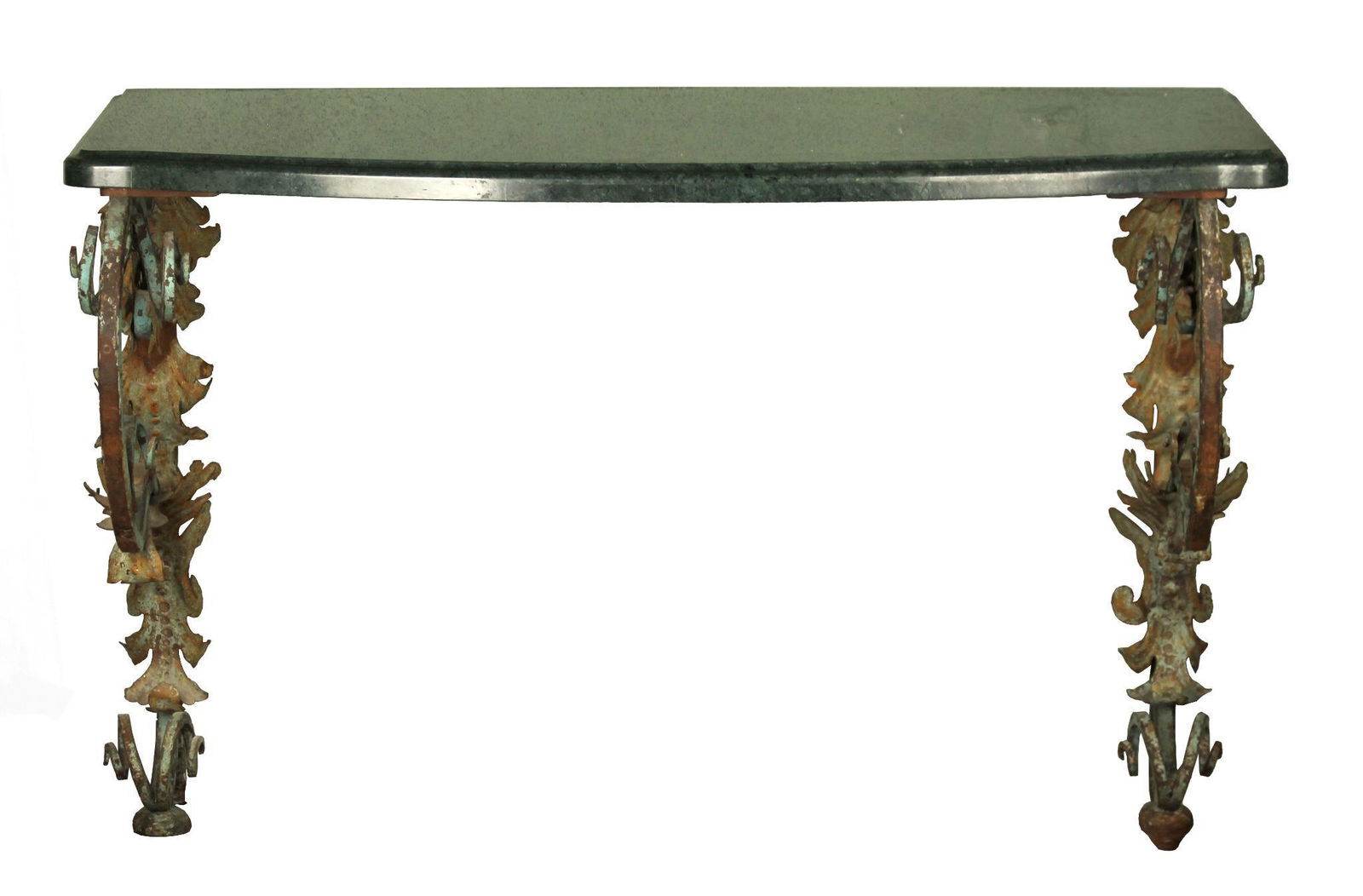 Wrought Iron Marble Top Console Table (1 of 3)