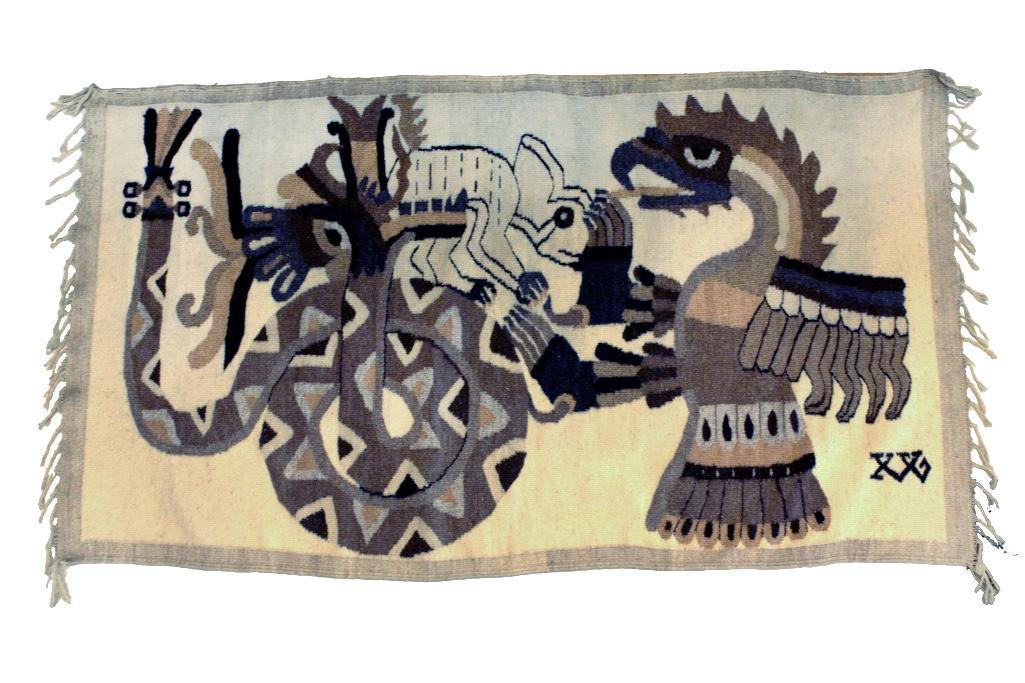 Mexican 20th C. Woven Textile by J. Isaac Vasquez Garci (1 of 2)
